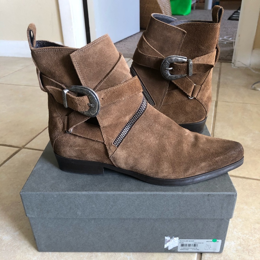 ALLSAINTS Tejus Cognac Ankle Boots
